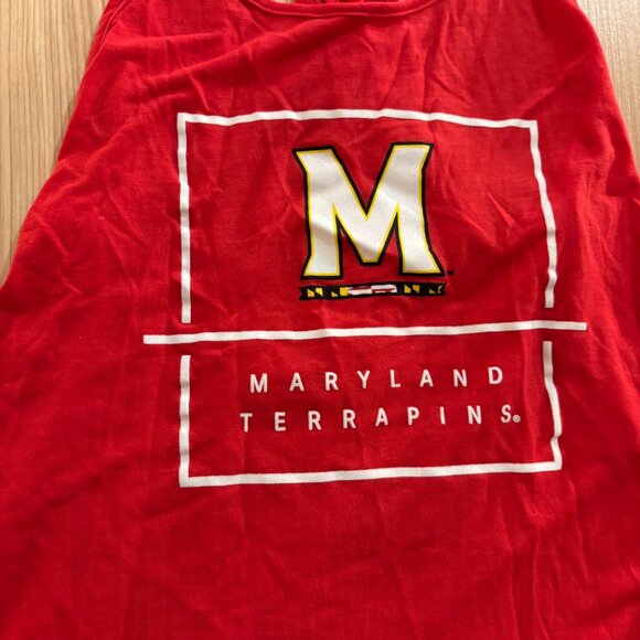 University of Maryland Terrapins Tank Top Women's Small Under Armour Red Sheer - Picture 2 of 3